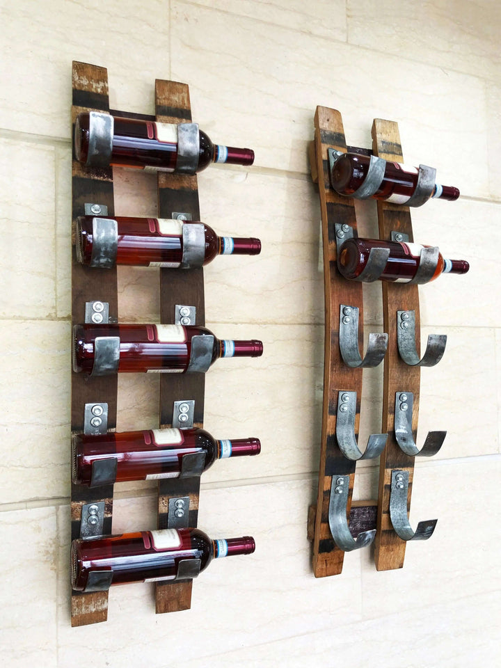 Reclaimed Wine Barrel Stave Wall Mount Wine Rack
