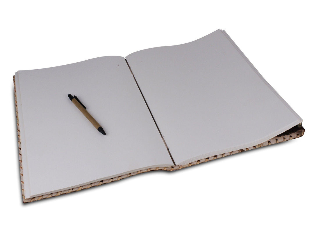 Stone-Adorned Embossed Leather Journal