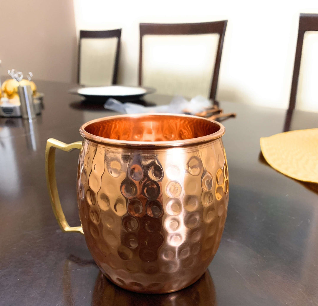 Handcrafted Hammered Copper Moscow Mule Mugs (Set of 4)