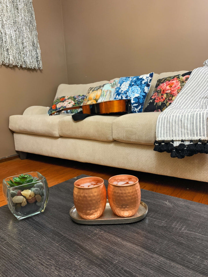 Handcrafted Hammered Copper Moscow Mule Mugs (Set of 4)