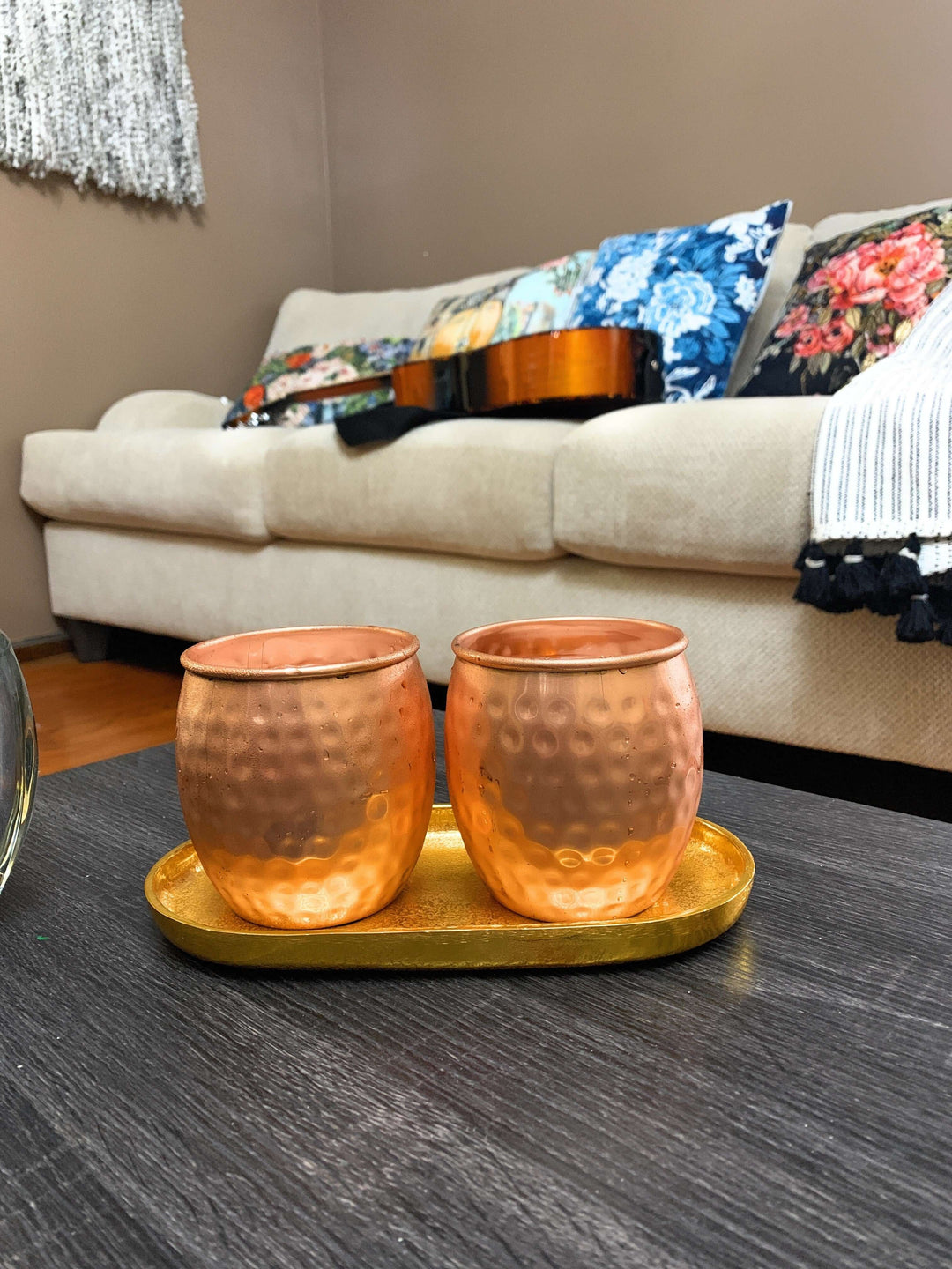 Handcrafted Hammered Copper Moscow Mule Mugs (Set of 4)