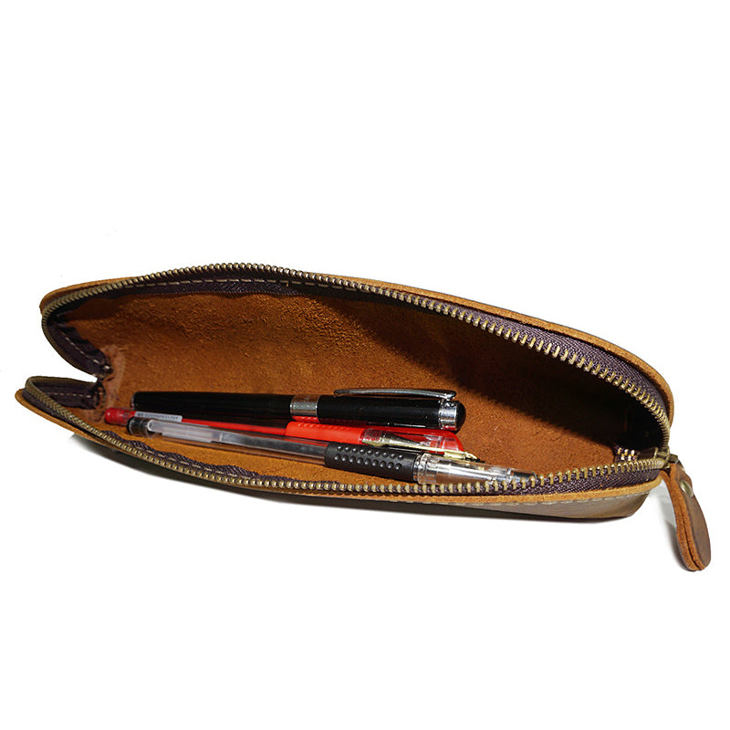 Handmade Full-Grain Leather Pencil Case
