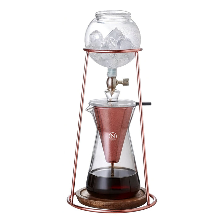Nispira Iced Coffee Cold Brew Drip Coffee Maker Mini Tower – 400 mL Borosilicate Glass with Stainless Steel Stand