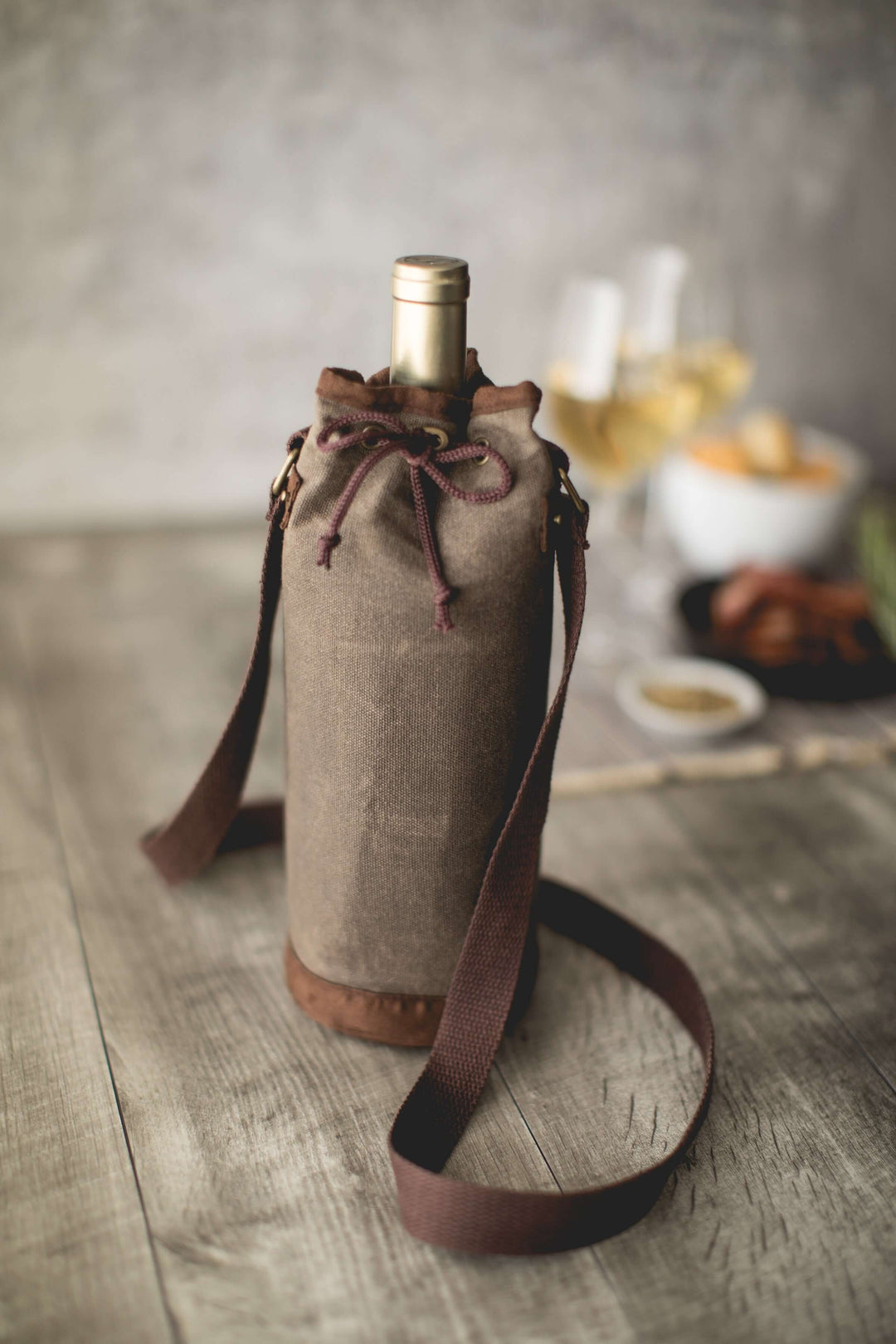 Waxed Canvas Wine Tote