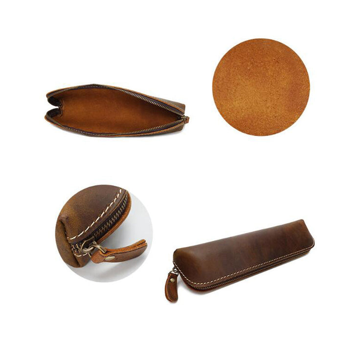 Handmade Full-Grain Leather Pencil Case
