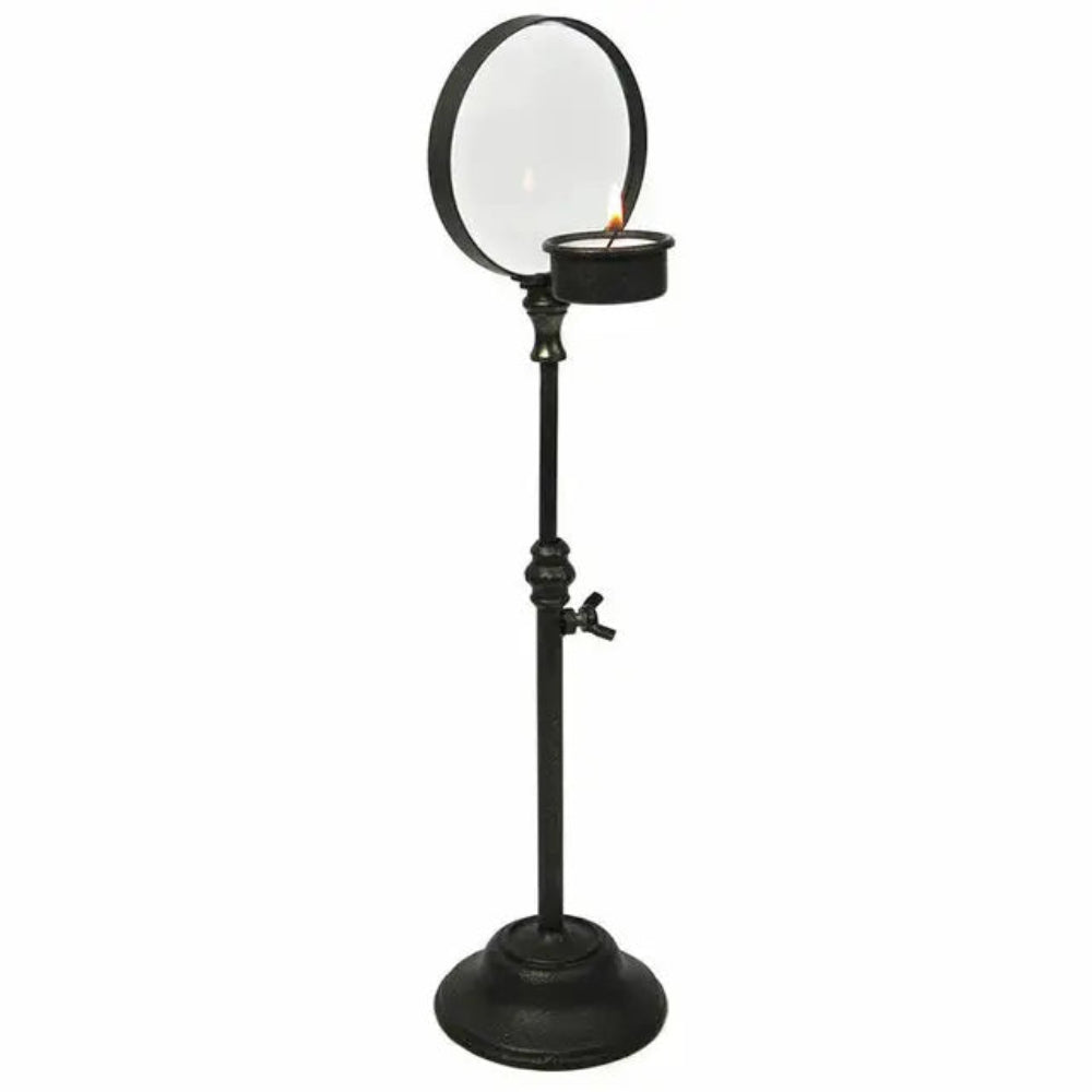 Vintage Iron Candle Holder with Magnifier