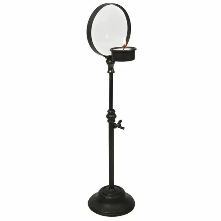 Vintage Iron Candle Holder with Magnifier