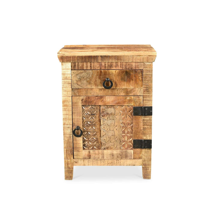 Vintage Reclaimed Wood Handcrafted Bedside Table