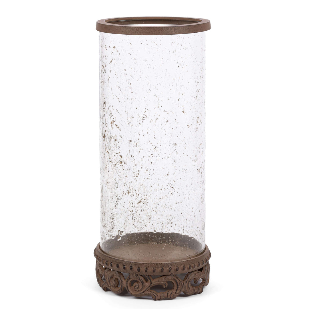 Acanthus Glass Hurricane, 15.5"