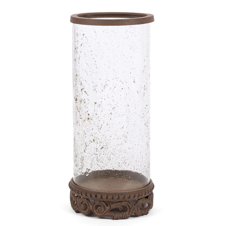 Acanthus Glass Hurricane, 15.5"