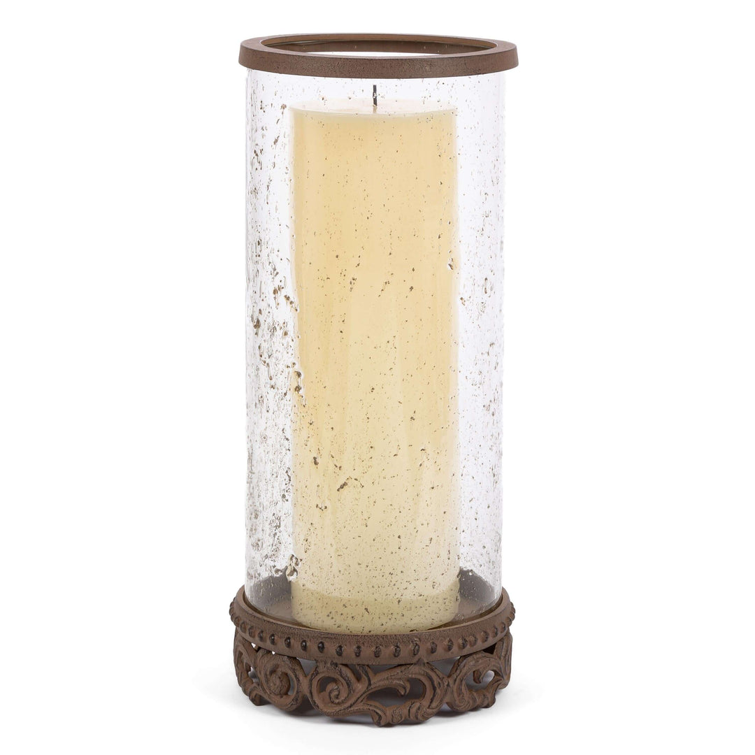 Acanthus Glass Hurricane, 15.5"