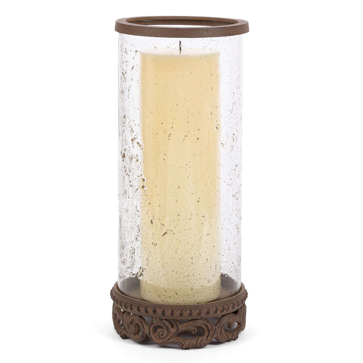 Acanthus Glass Hurricane, 15.5"