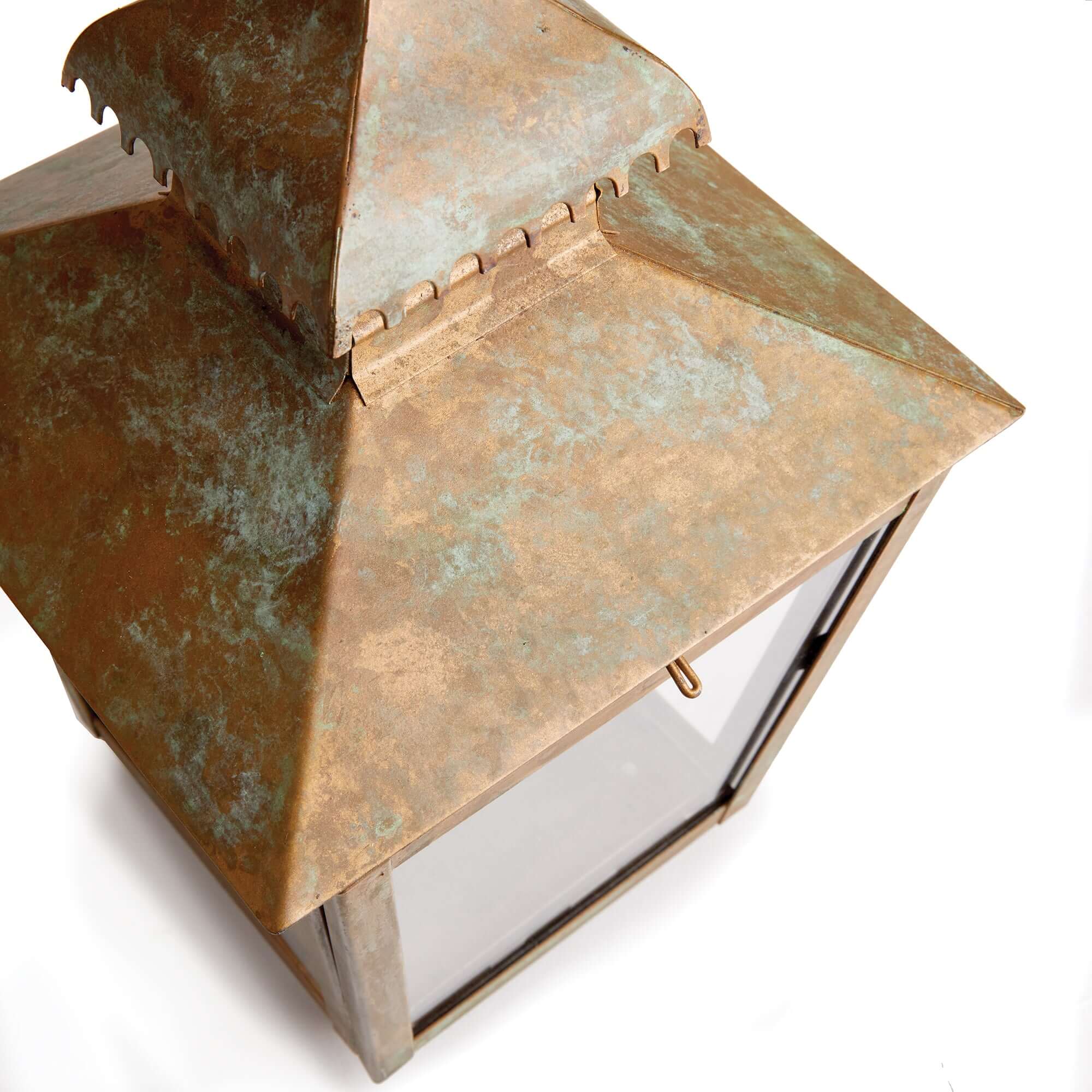 Antique Copper Pagoda Lantern with Weathered Patina – Vintage Shopper