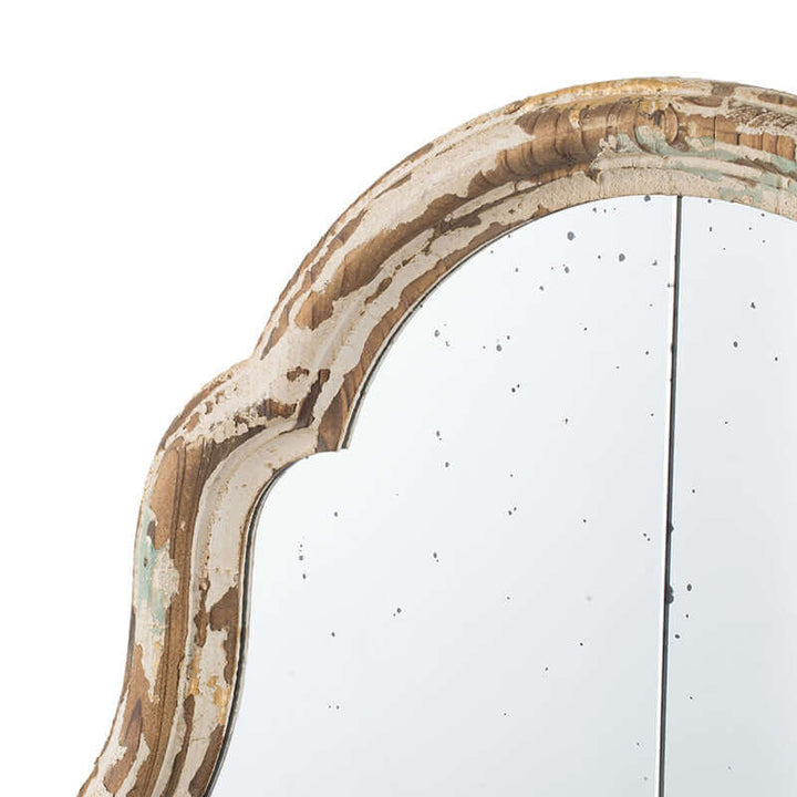 Antique Cream & Gold Arched Wall Mirror