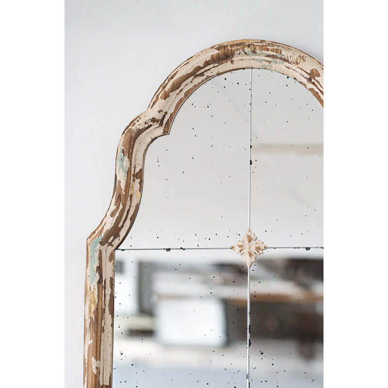Antique Cream & Gold Arched Wall Mirror