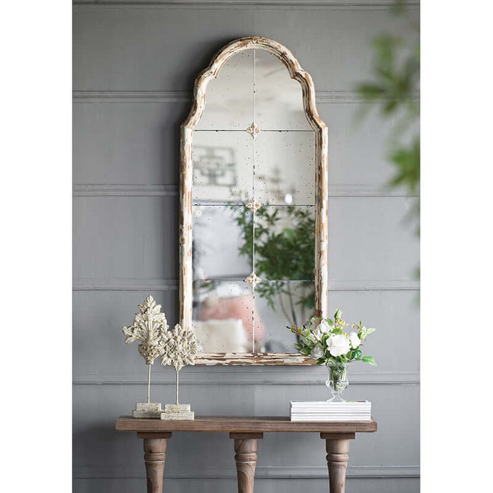 Antique Cream & Gold Arched Wall Mirror