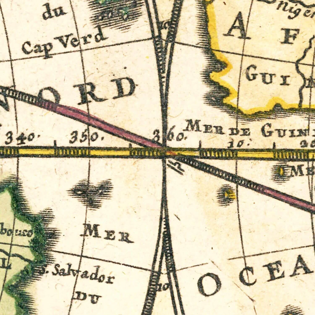 Vintage map section with geographical text and lines
