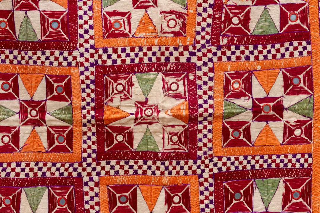 Antique Kutch Embroidered Wall Tapestry
