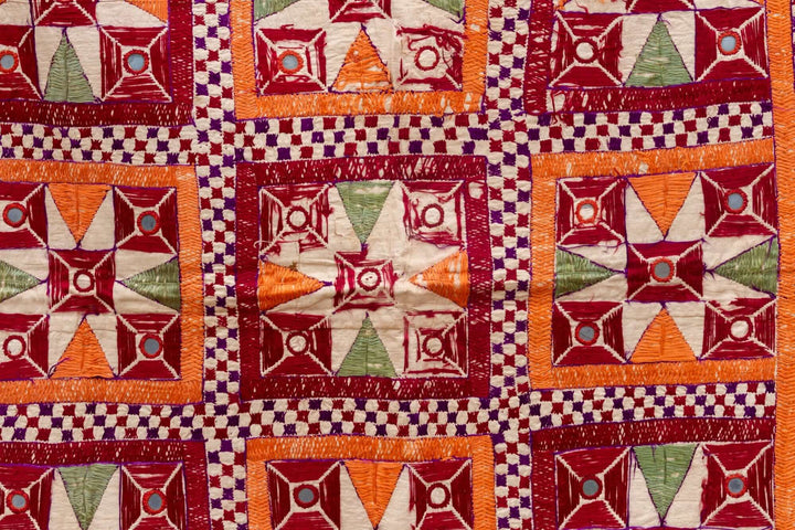 Antique Kutch Embroidered Wall Tapestry