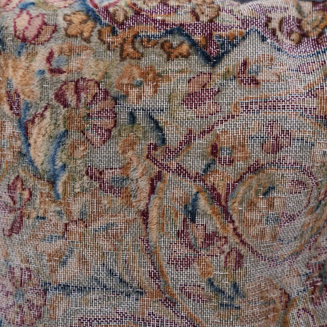 Close-up of a patterned fabric with floral designs