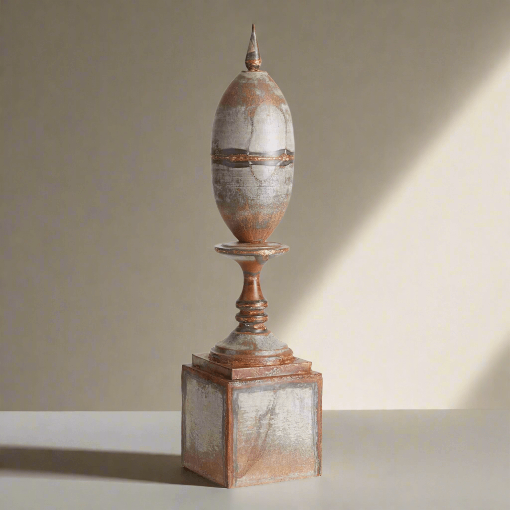 Antique Style Metal Finial for Rustic Entryway Decor