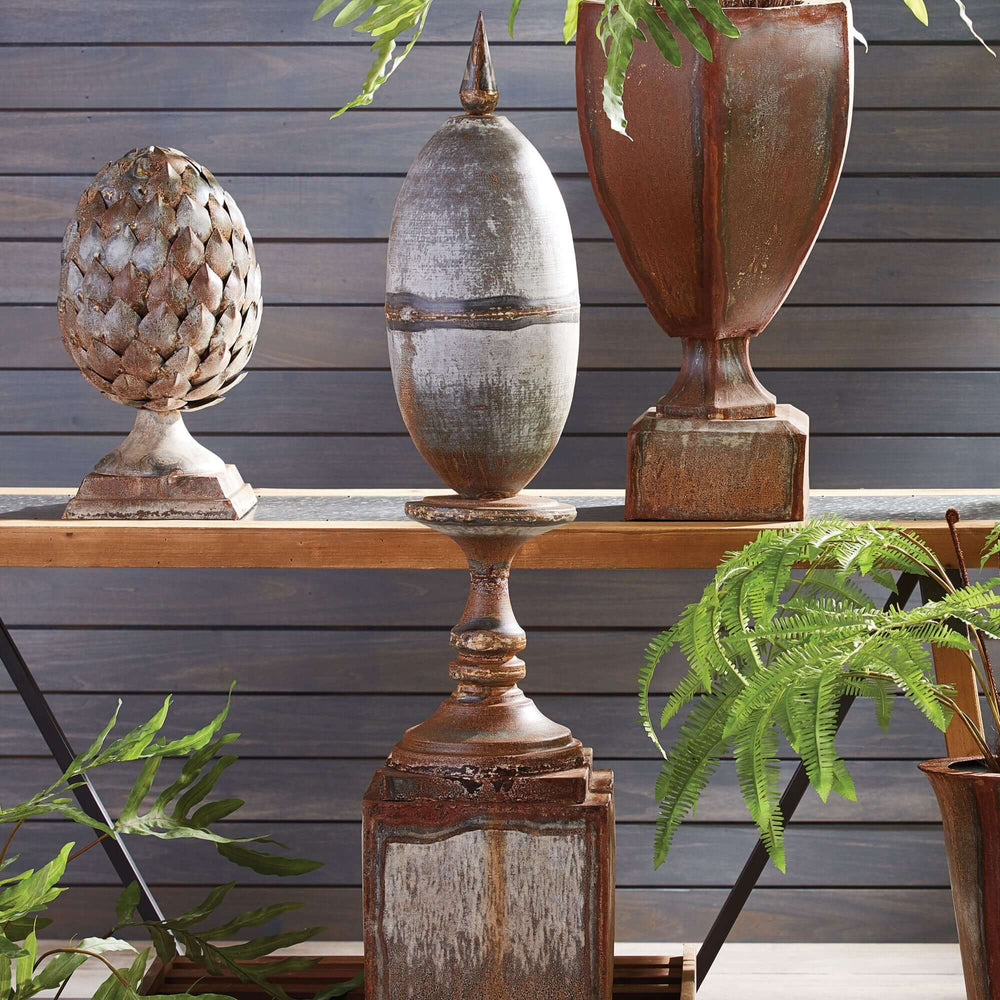 Antique Style Metal Finial for Rustic Entryway Decor and other decorative objects
