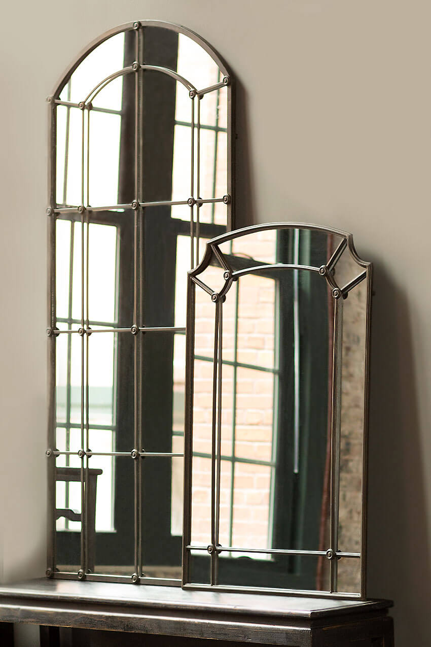 Grid Mirror Design Arched Industrial Grid Wall Mirror | Vintage Metal Frame – Vintage Shopper