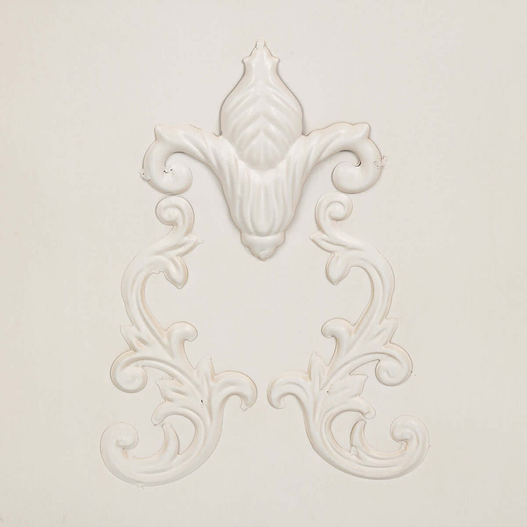 Grand Scroll Planter, Antiqued White