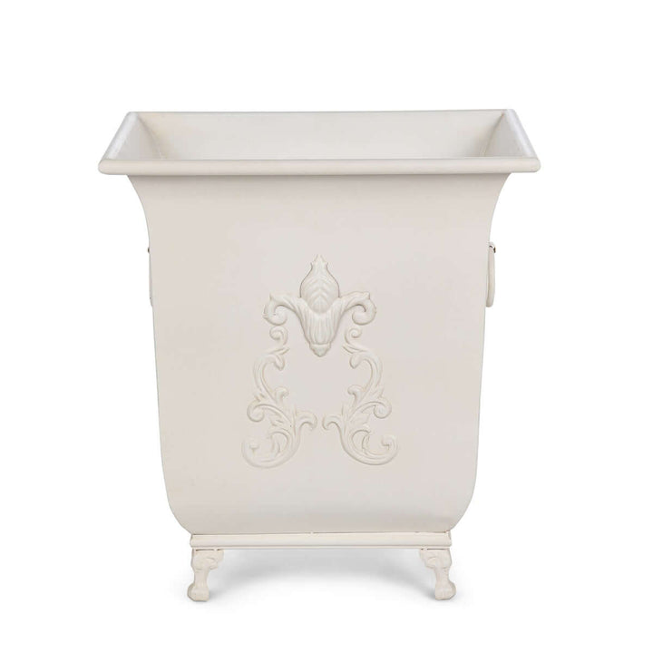 Grand Scroll Planter, Antiqued White