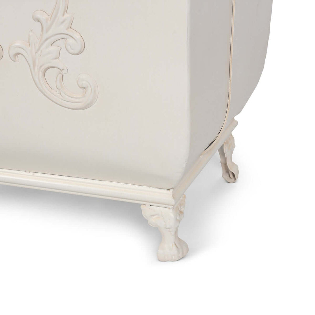 Grand Scroll Planter, Antiqued White