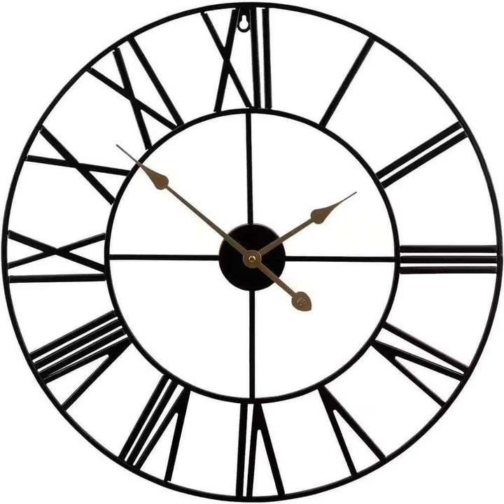 Round Metal Roman Numeral Wall Clock