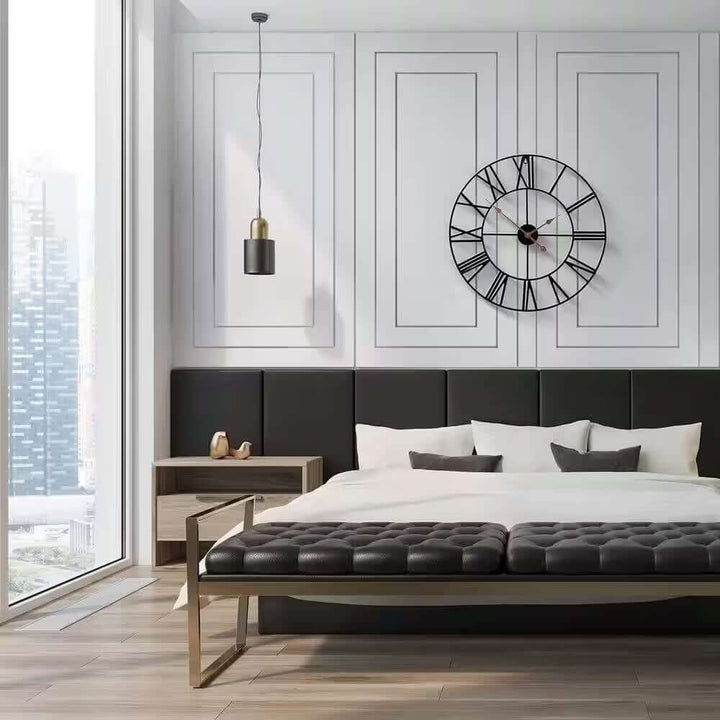 Round Metal Roman Numeral Wall Clock