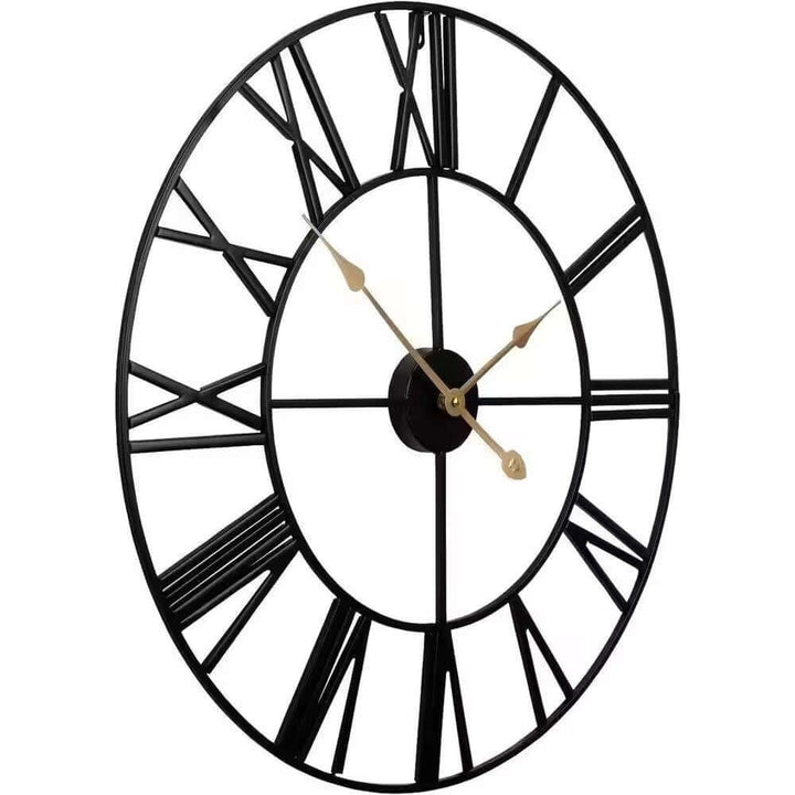 Round Metal Roman Numeral Wall Clock