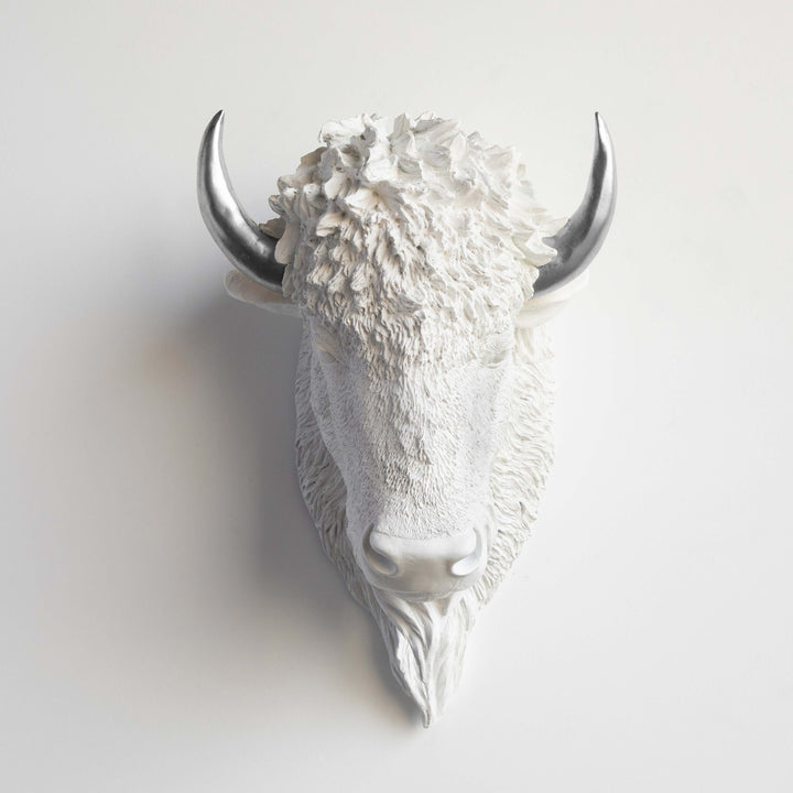 Handcrafted Faux Bison Head Wall Art