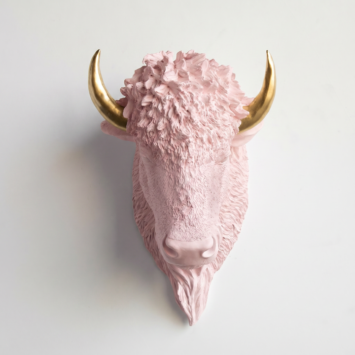 Handcrafted Faux Bison Head Wall Art