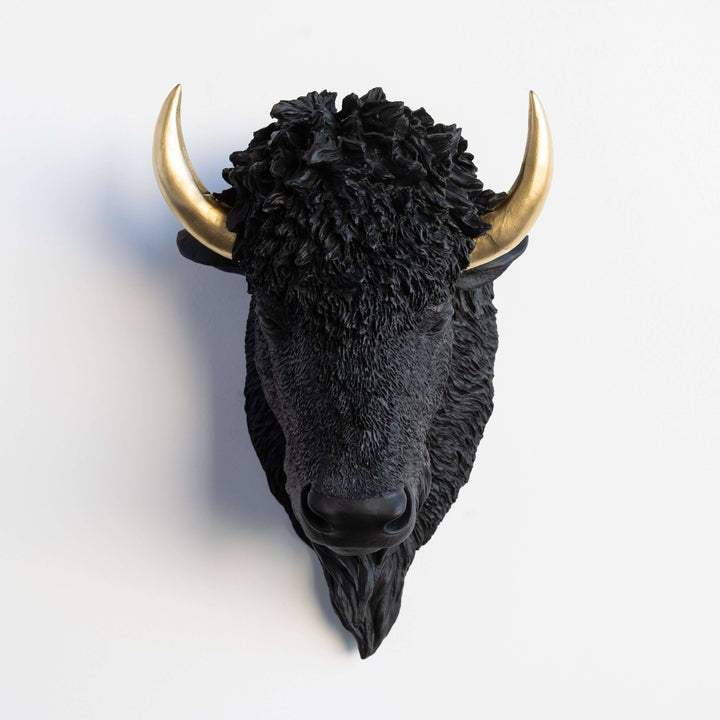 Handcrafted Faux Bison Head Wall Art