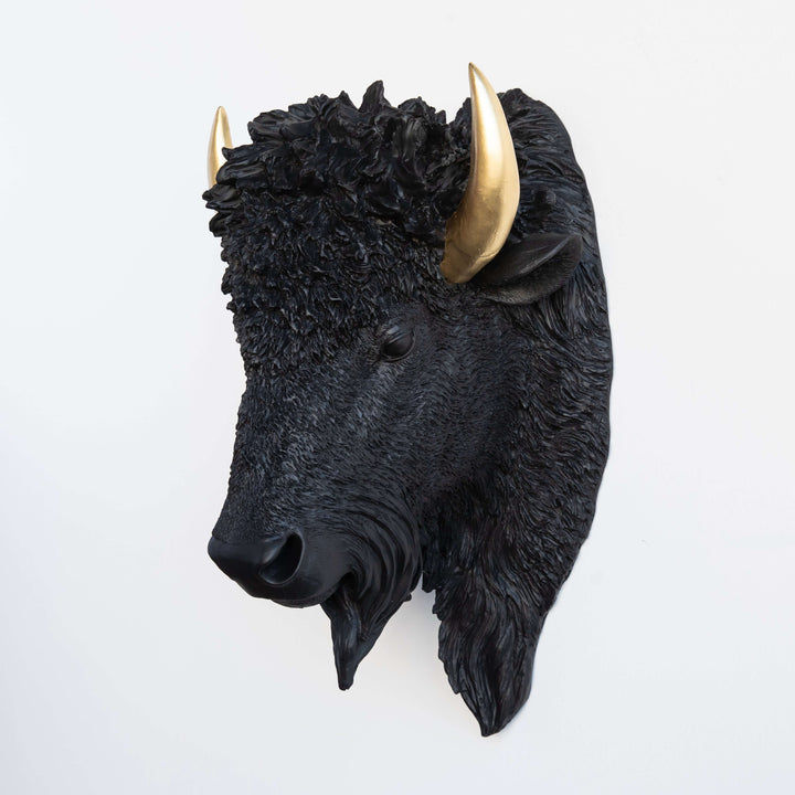 Handcrafted Faux Bison Head Wall Art