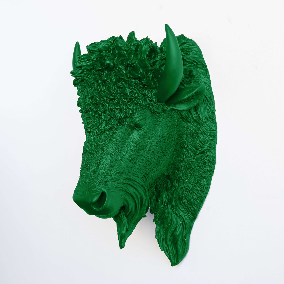 Handcrafted Faux Bison Head Wall Art