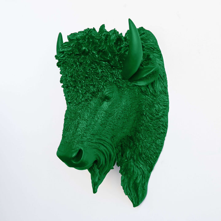Handcrafted Faux Bison Head Wall Art
