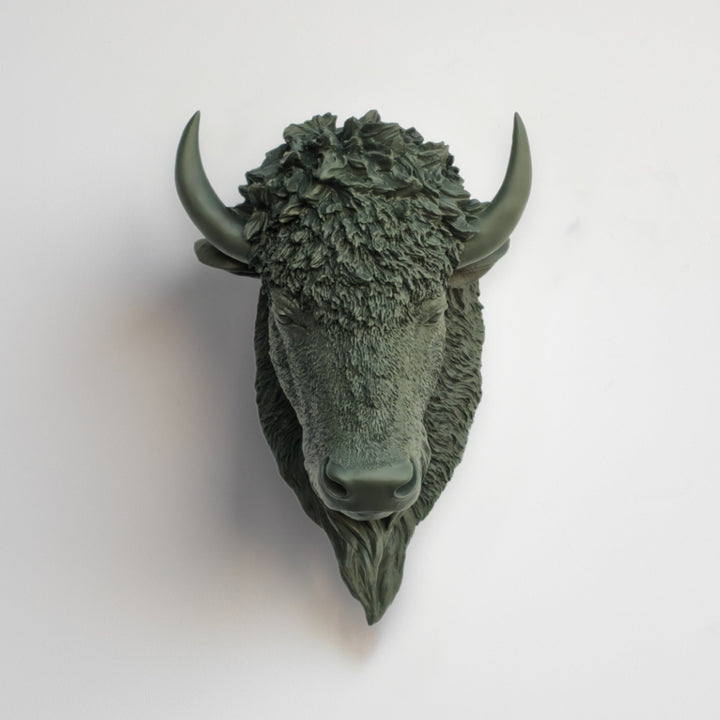 Handcrafted Faux Bison Head Wall Art