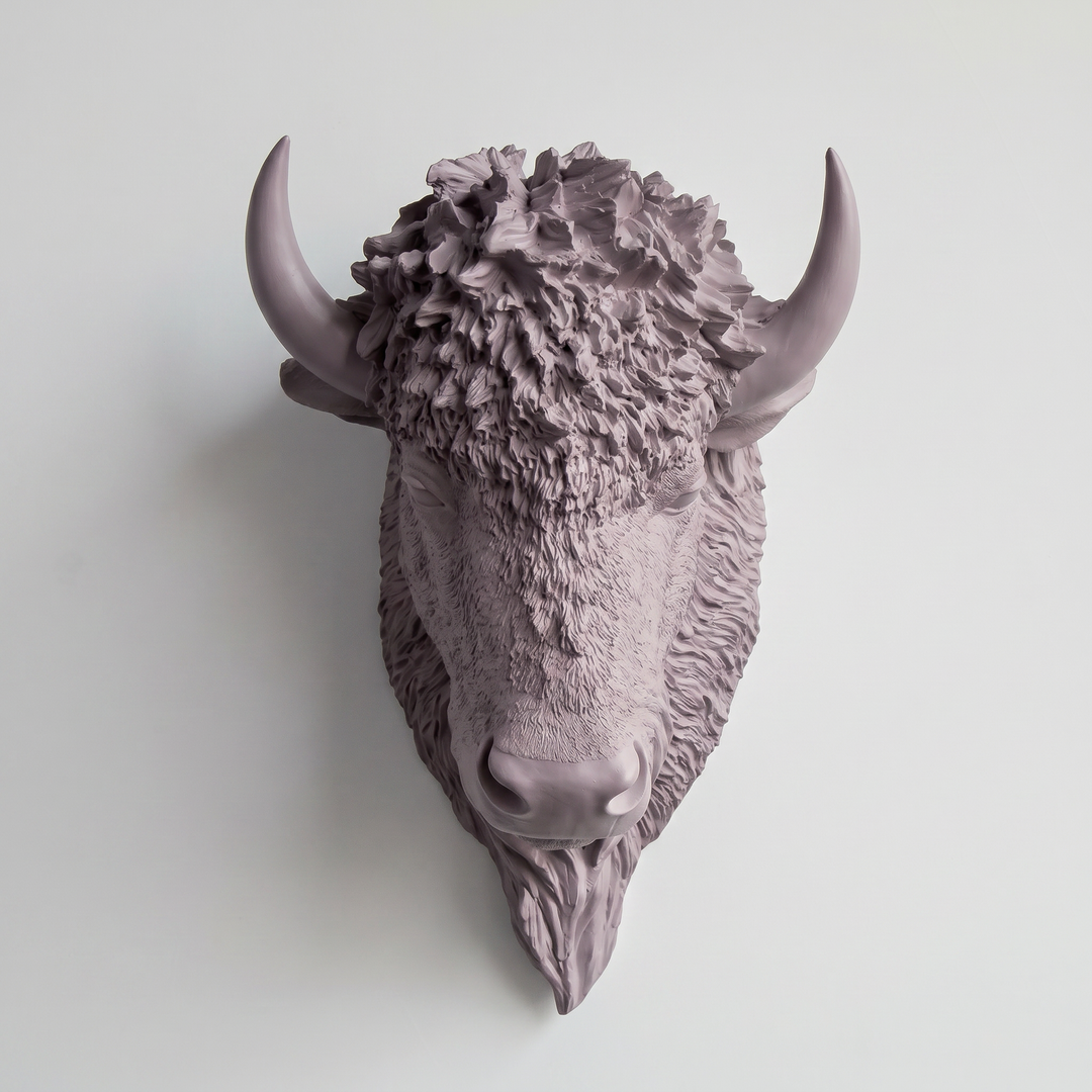 Handcrafted Faux Bison Head Wall Art