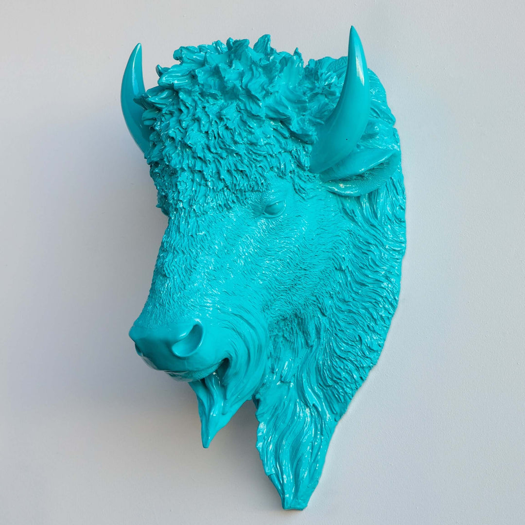 Handcrafted Faux Bison Head Wall Art