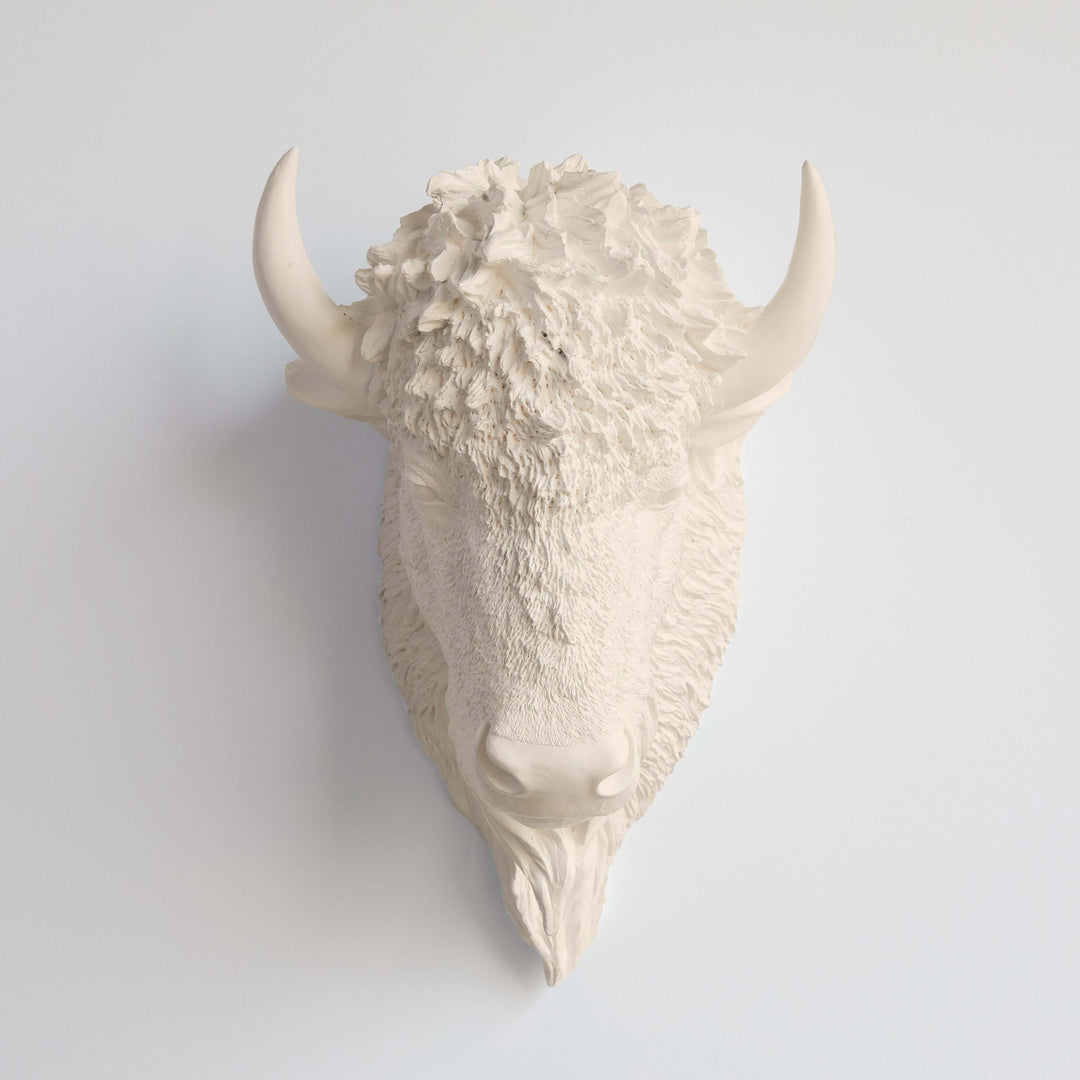 Handcrafted Faux Bison Head Wall Art