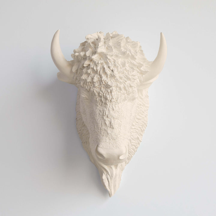 Handcrafted Faux Bison Head Wall Art