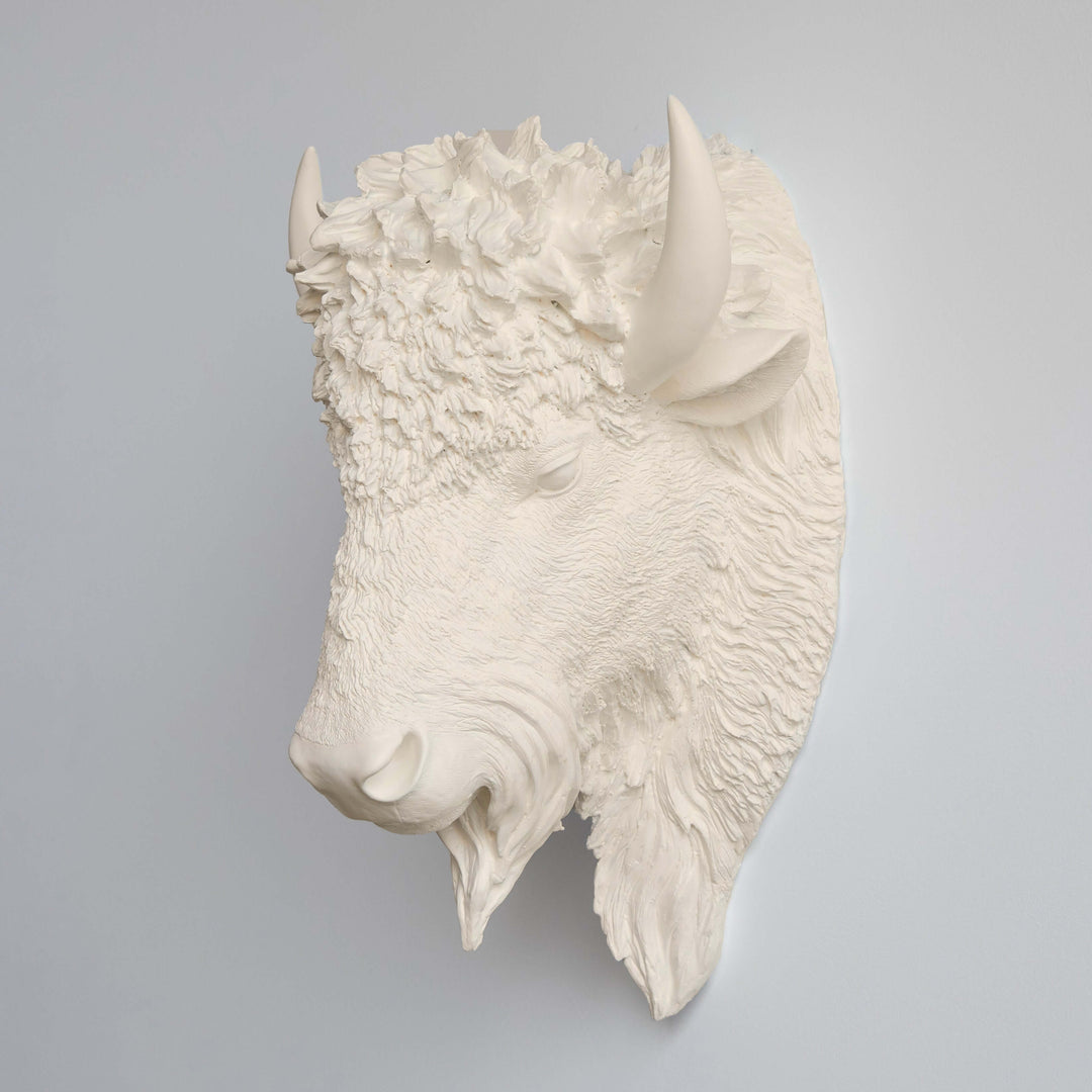Handcrafted Faux Bison Head Wall Art