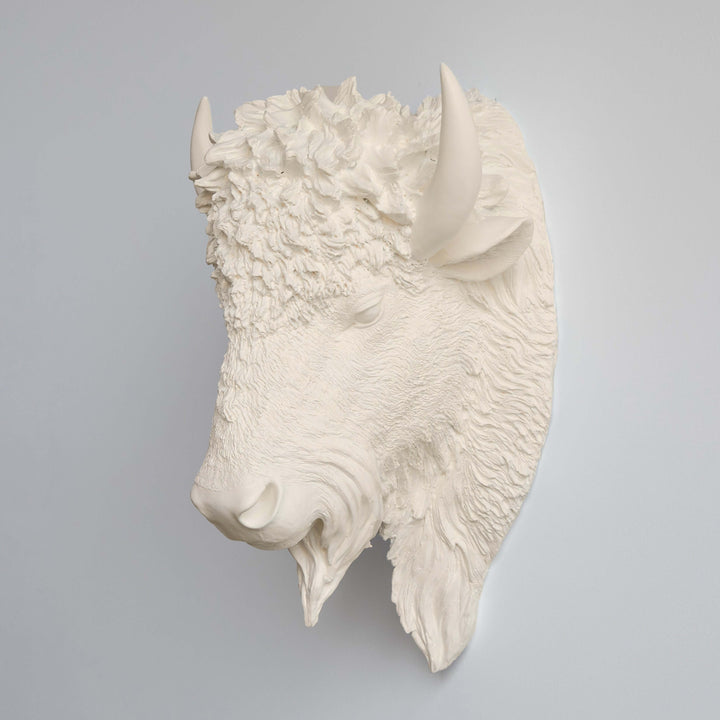 Handcrafted Faux Bison Head Wall Art