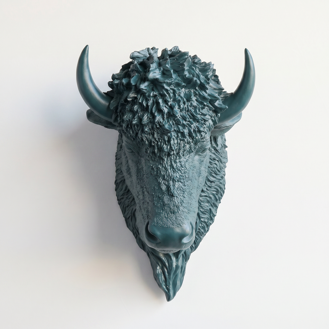 Handcrafted Faux Bison Head Wall Art