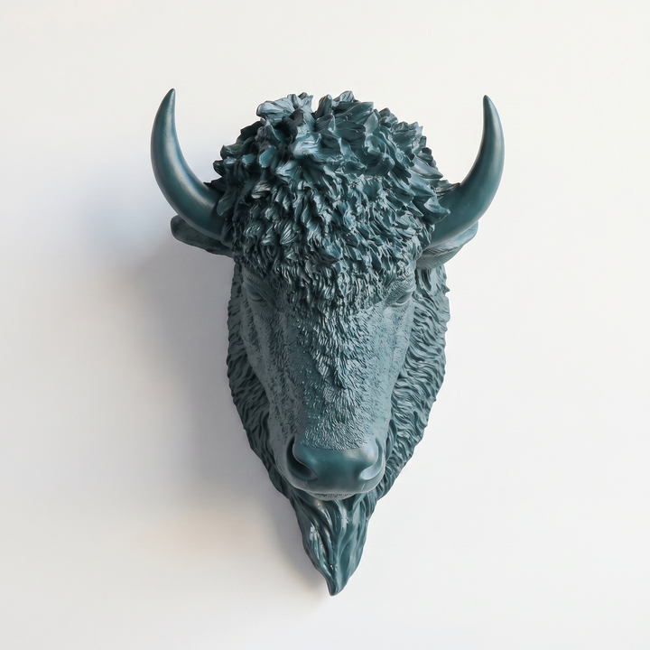 Handcrafted Faux Bison Head Wall Art