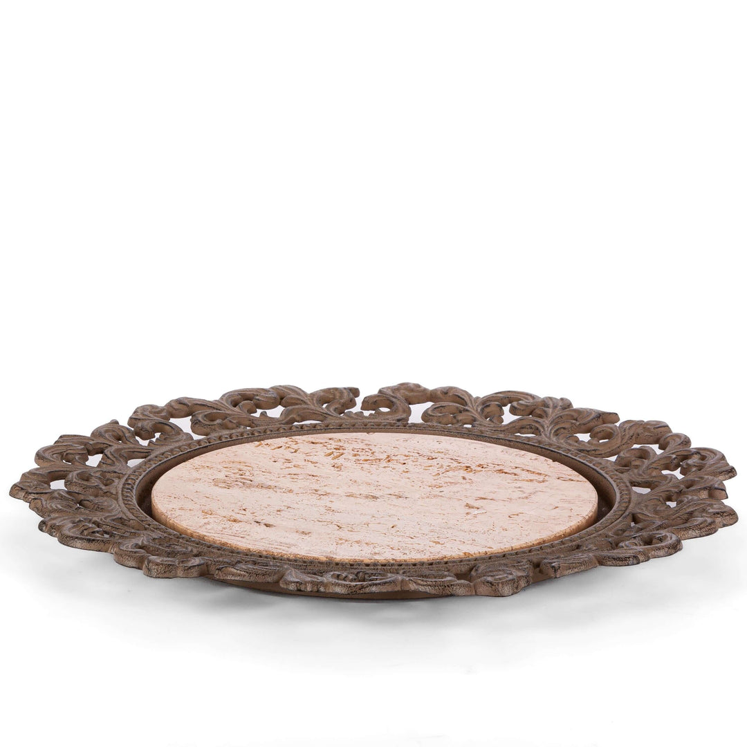 Acanthus Marble Cake Plate with Dome