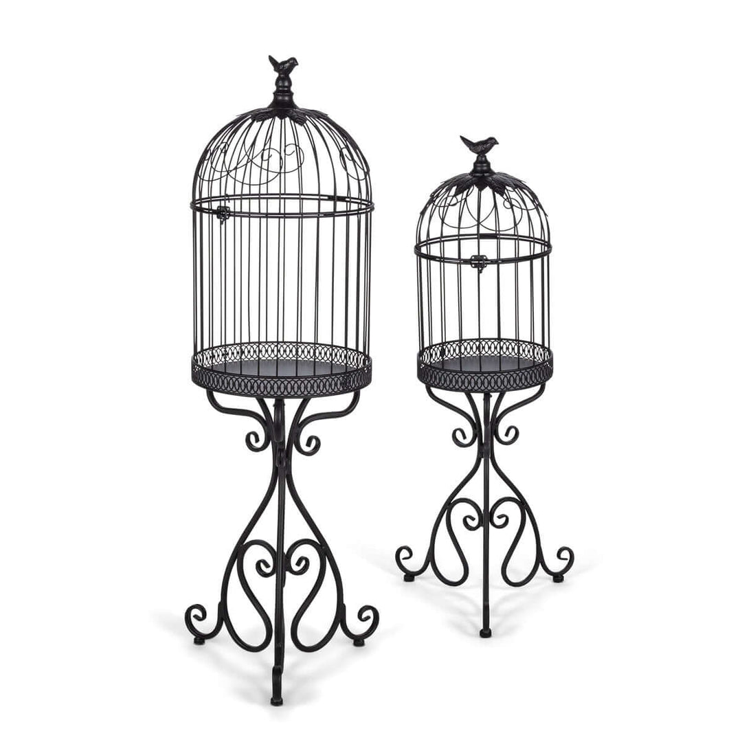 Scrollwork Birdcage Planters, Set of 2, Black